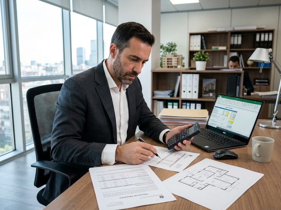 Perito y tasador de Proyejal elaborando un informe pericial en Ourense